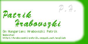 patrik hrabovszki business card